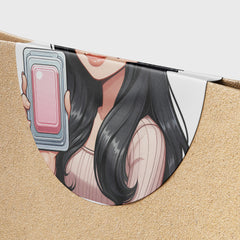 Black Hair Woman Wax Melt Avatar 6 Circle Stickers