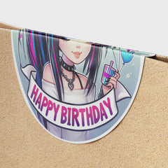 Girls Birthday 2 Circle Stickers