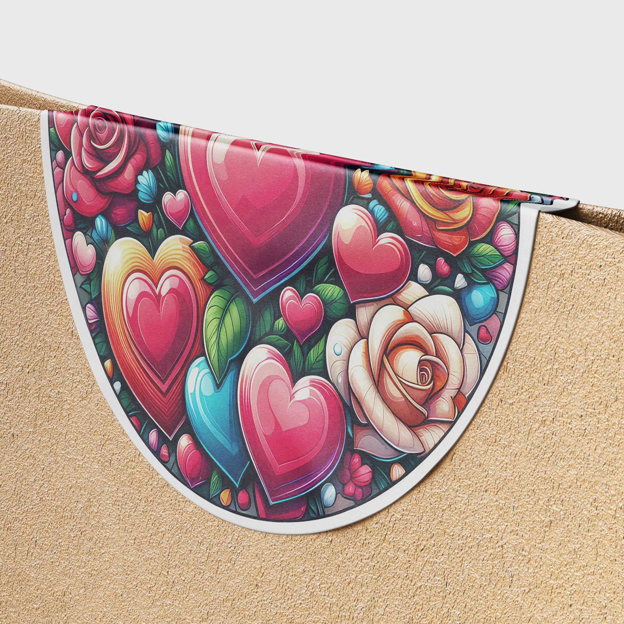 Rainbow Hearts & Roses 1 Circle Stickers