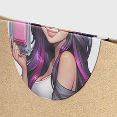 Purple Hair Woman Wax Melt Avatar 2 Circle Stickers