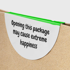 Green Warning Happiness Circle Stickers