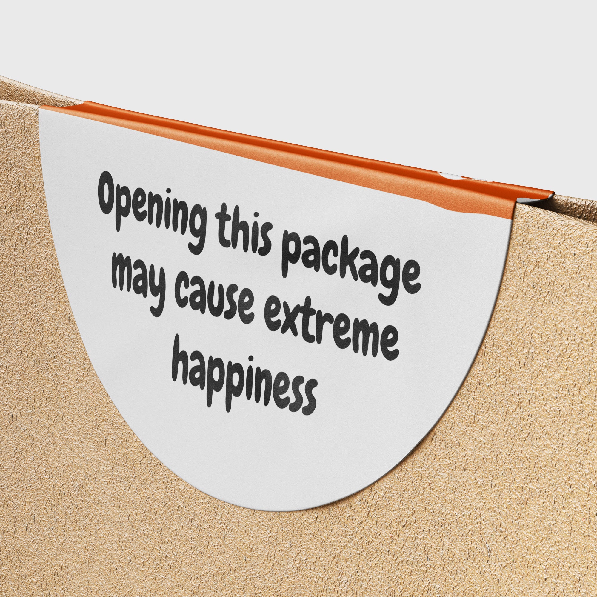 Orange Warning Happiness Circle Stickers