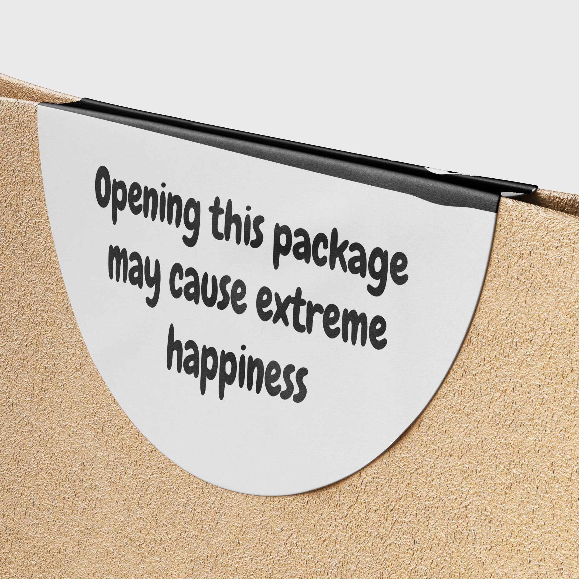 Black Warning Happiness Circle Stickers