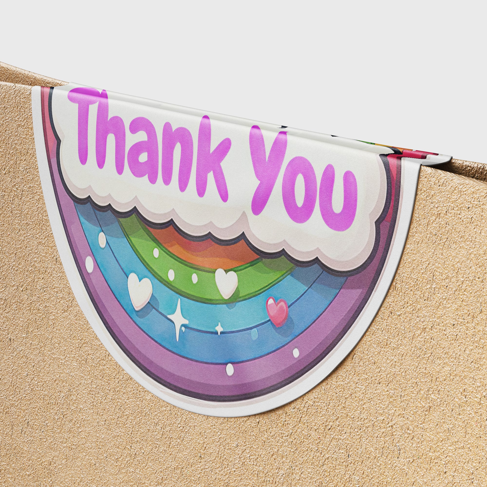 Rainbow Thank You 1 Circle Stickers