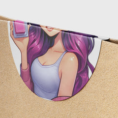 Purple Hair Woman Wax Melt Avatar 1 Circle Stickers