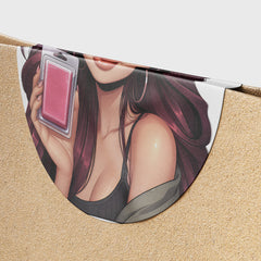 Burgundy Hair Woman Wax Melt Avatar 1 Circle Stickers