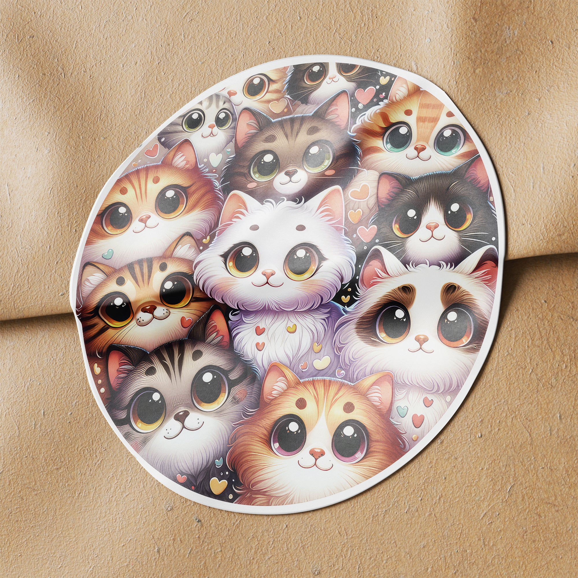 Cats 2 Circle Stickers