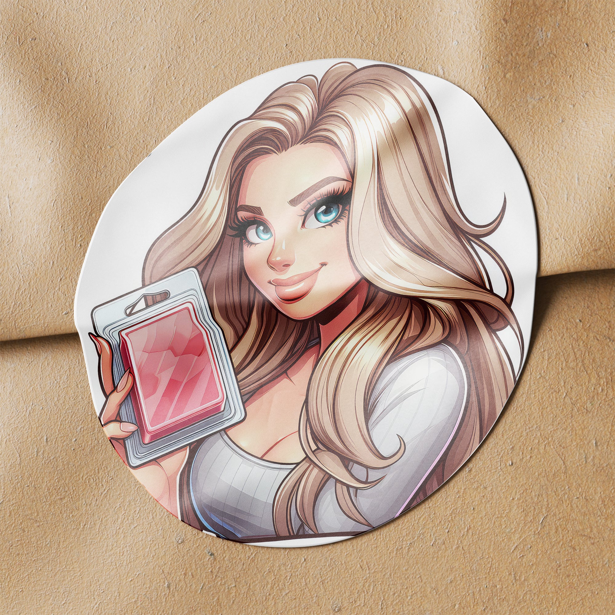 Blonde Hair Woman Wax Melt Avatar 2 Circle Stickers