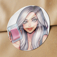 Load image into Gallery viewer, Silver Hair Woman Wax Melt Avatar 1 Circle Stickers
