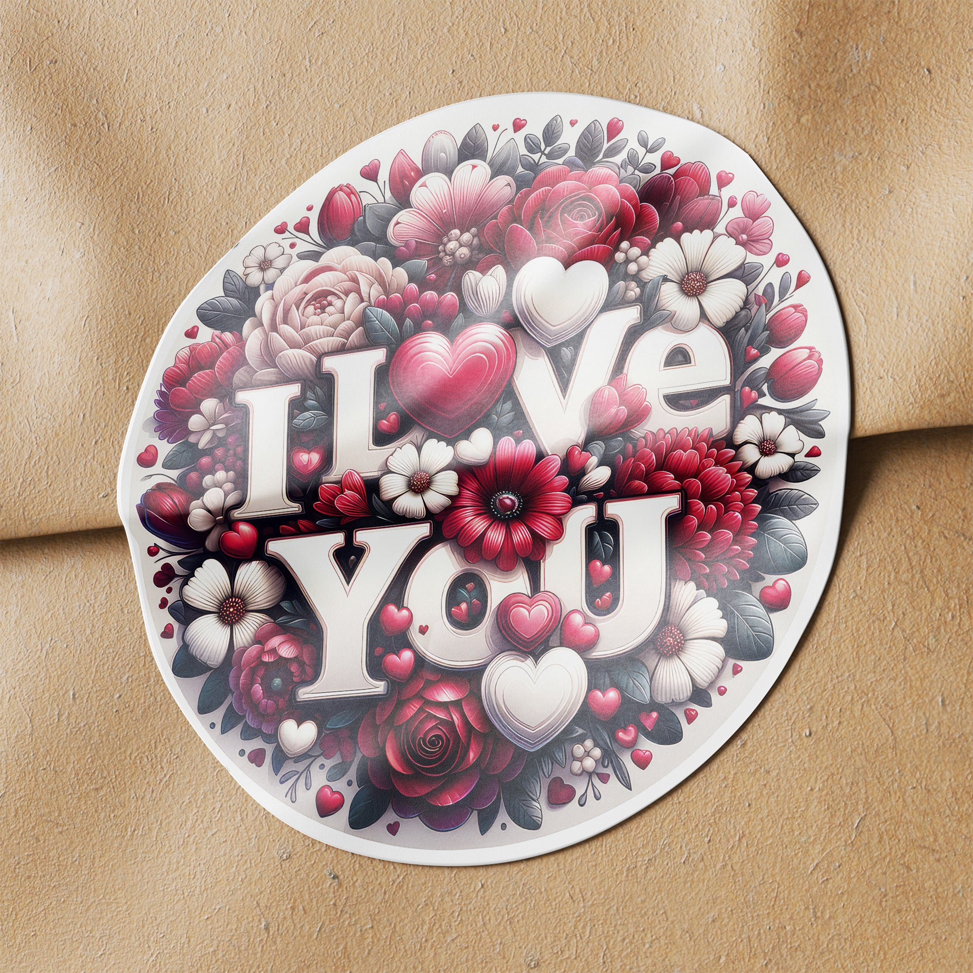 I Love You 1 Circle Stickers