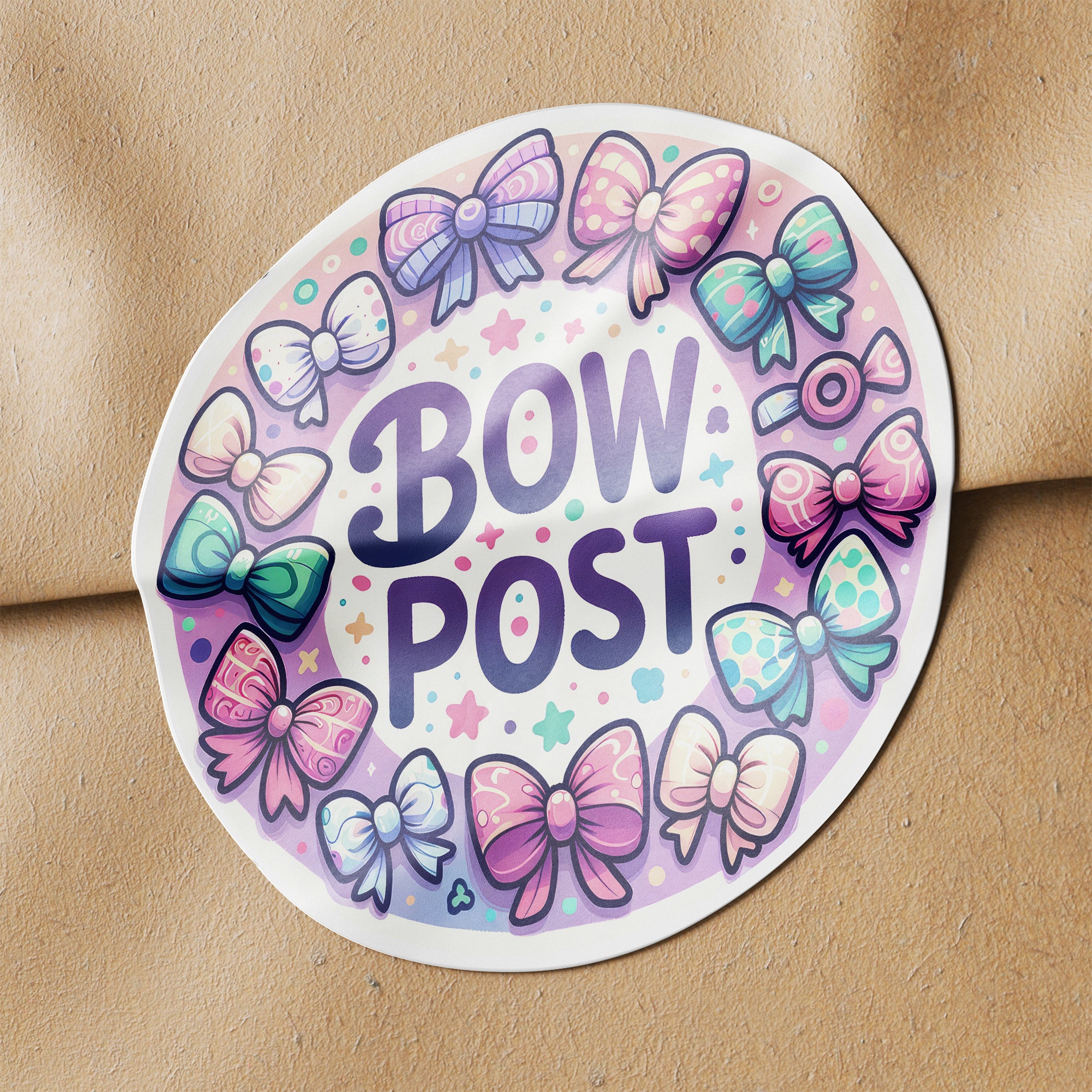 Bow Post 1 Circle Stickers