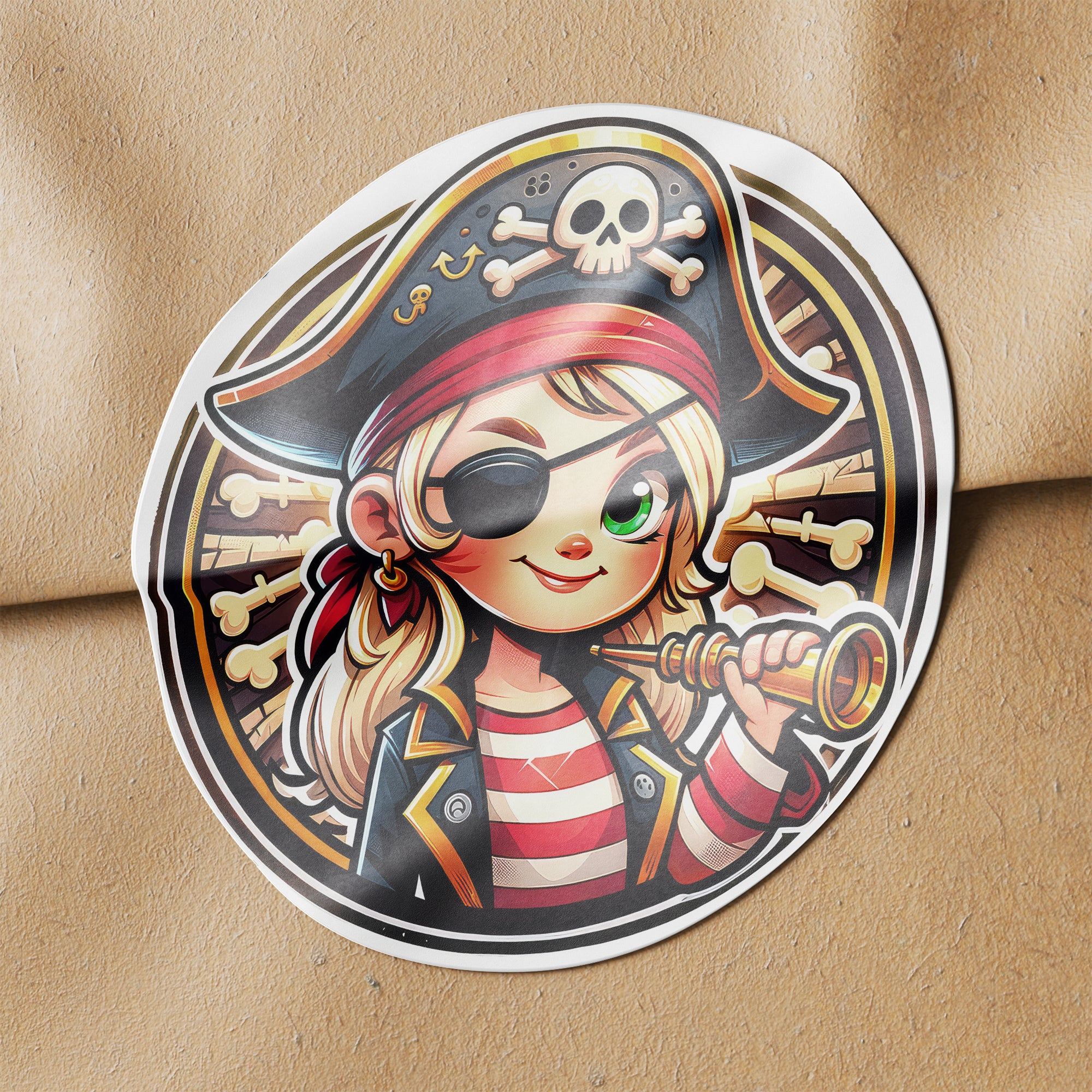 Pirate 3 Circle Stickers