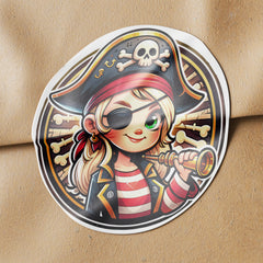 Pirate 3 Circle Stickers