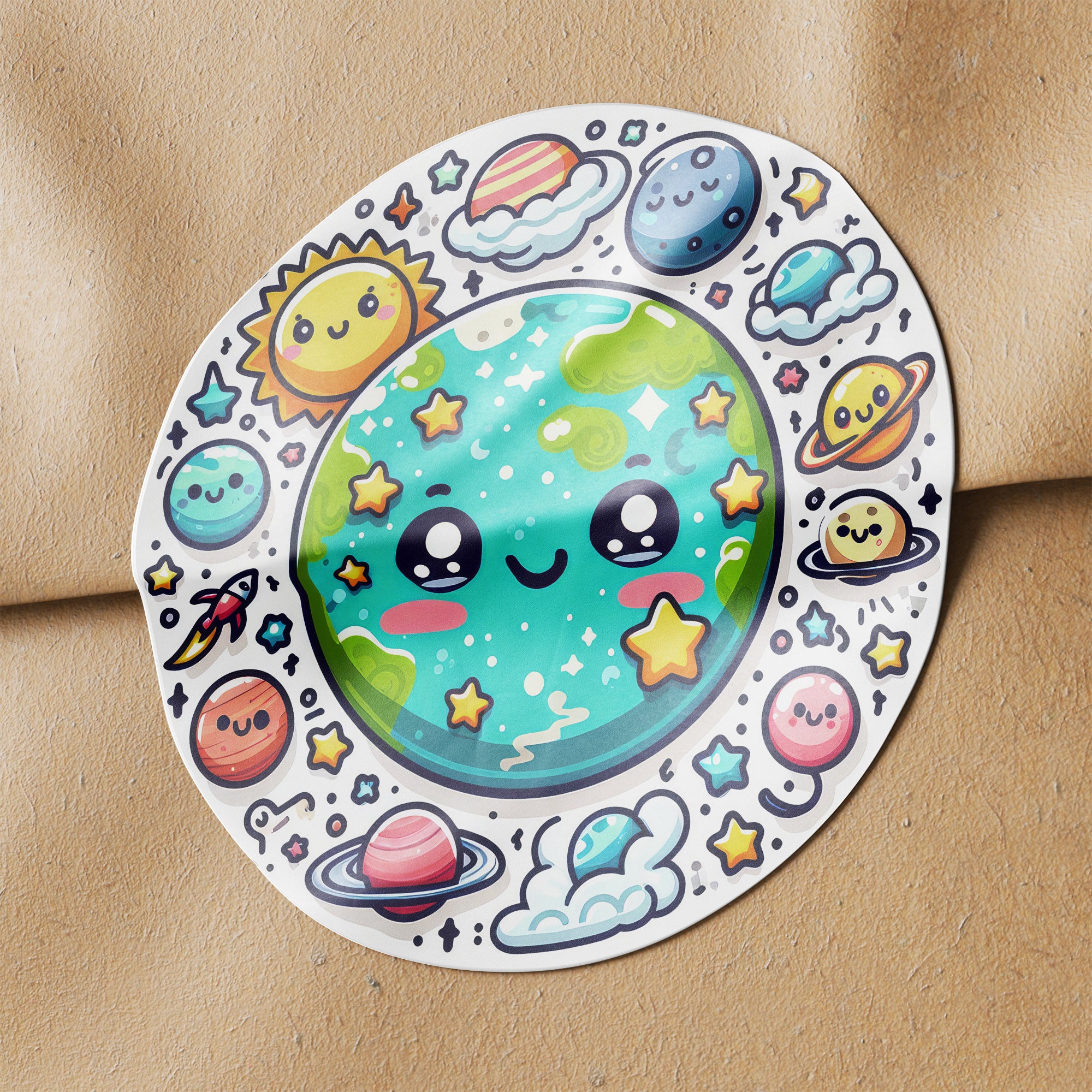 Planets 2 Circle Stickers