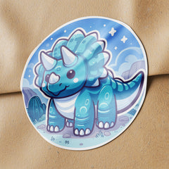 Blue Dinosaur 1 Circle Stickers