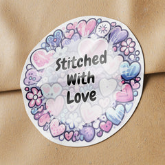 Stitched With Love Circle Stickers