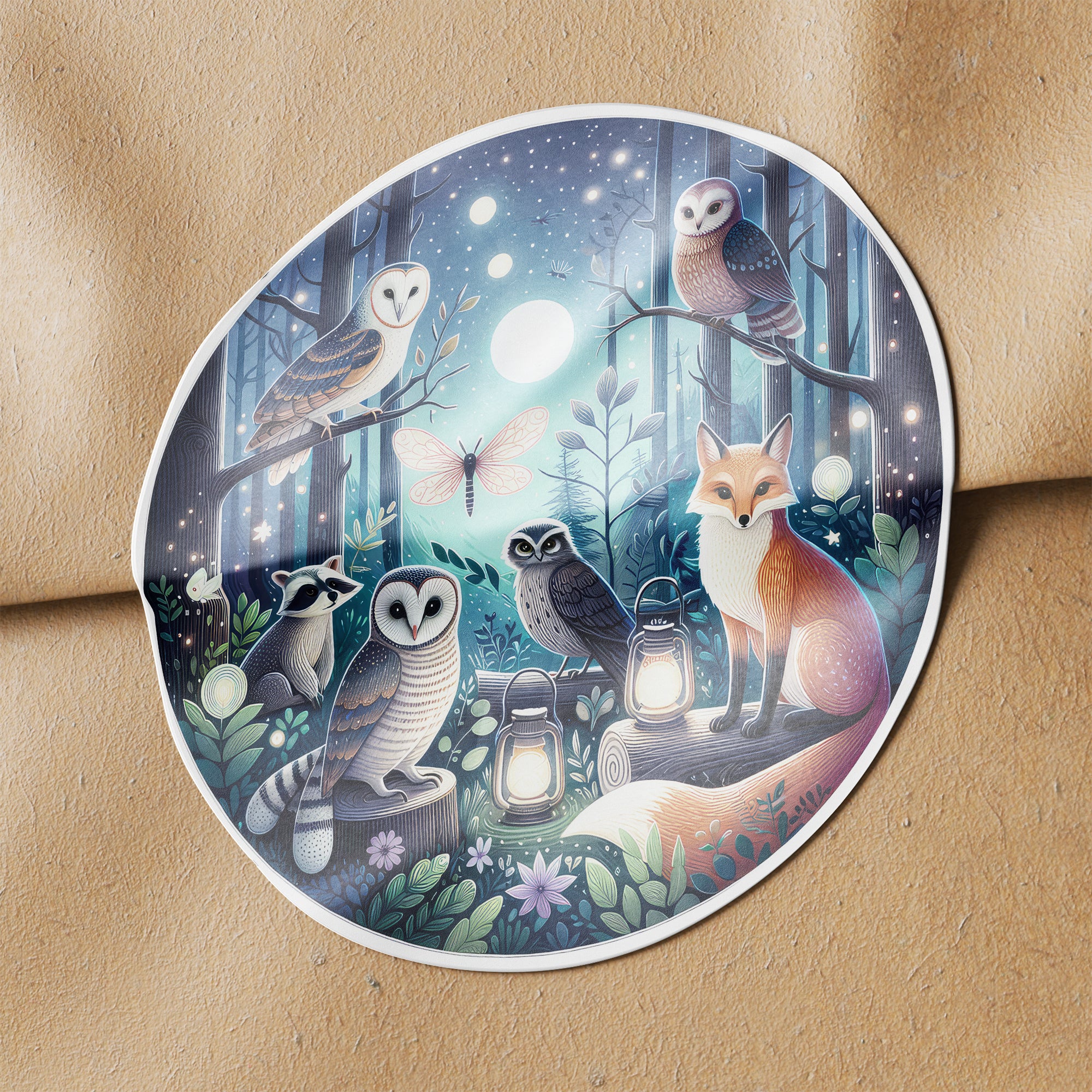 Forest Animals 2 Circle Stickers