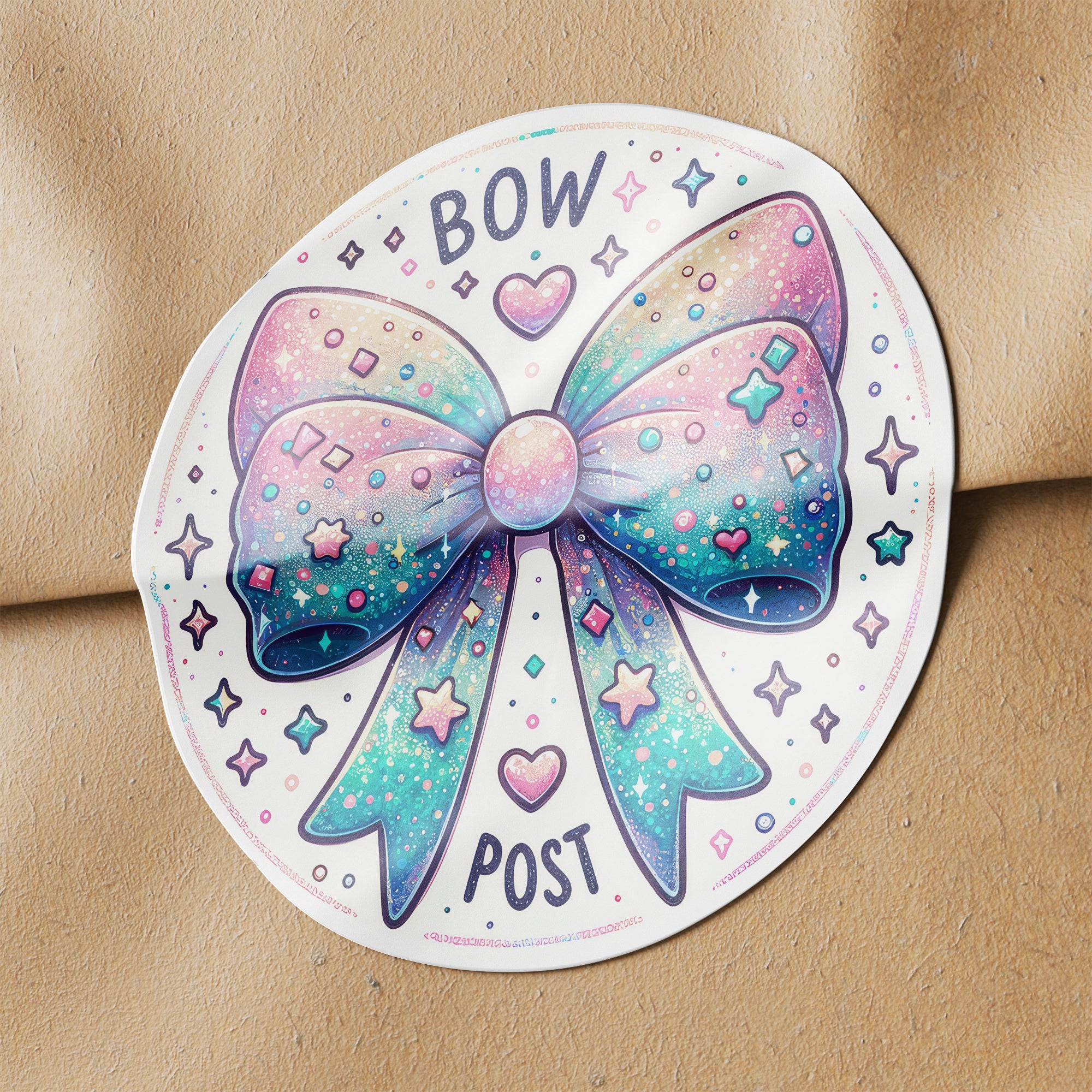 Bow Post 3 Circle Stickers