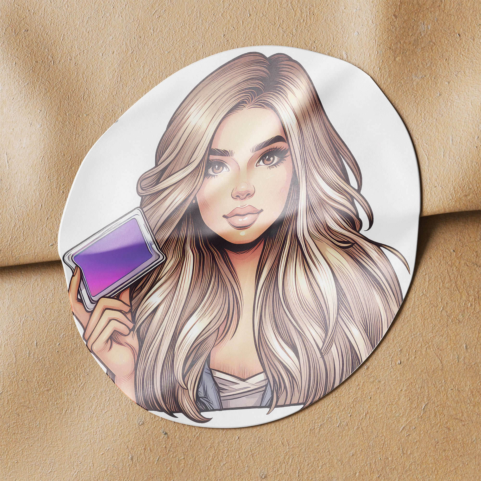 Blonde Hair Woman Wax Melt Avatar 6 Circle Stickers