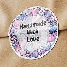 Load image into Gallery viewer, Handmade With Love Circle Stickers
