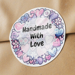 Handmade With Love Circle Stickers