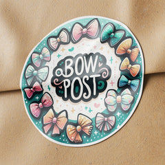 Bow Post 2 Circle Stickers