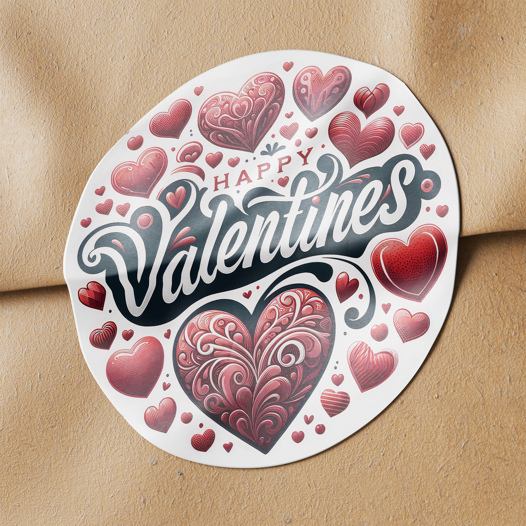 Happy Valentines 2 Circle Stickers