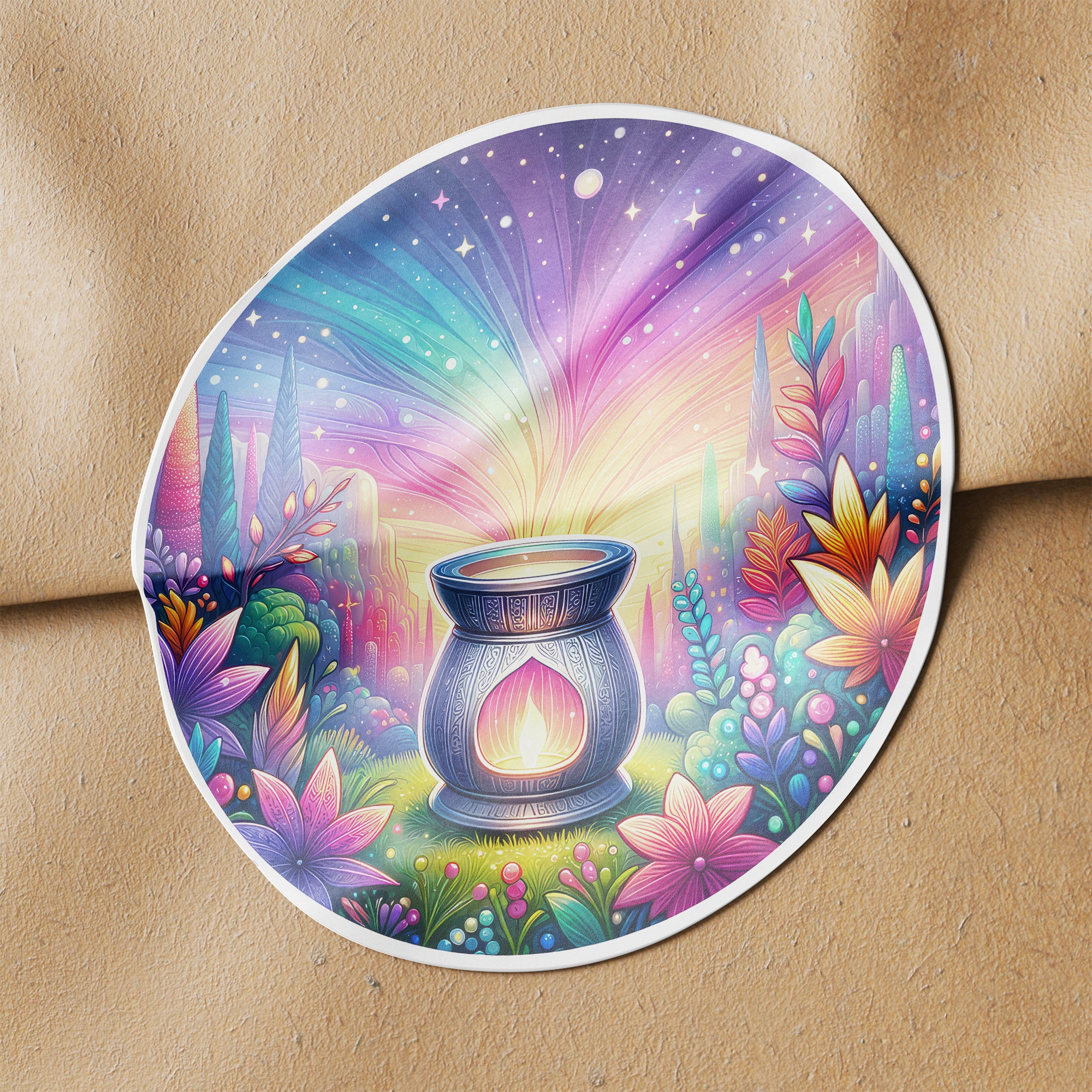 Magical Wax Melt Burner 4 Circle Stickers