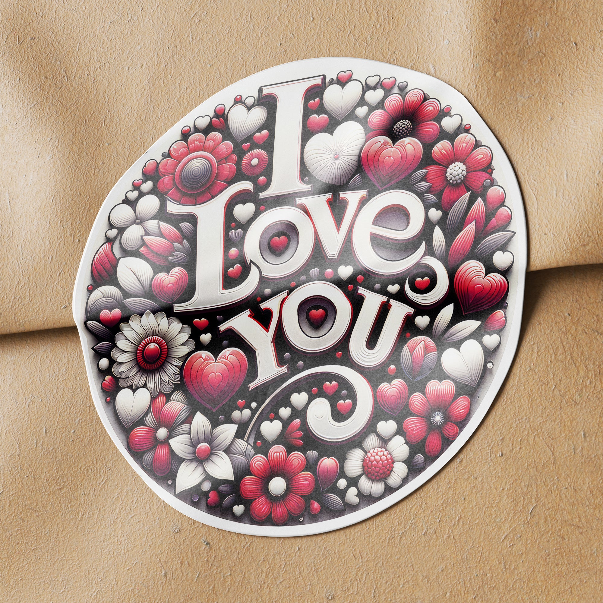 I Love You 2 Circle Stickers