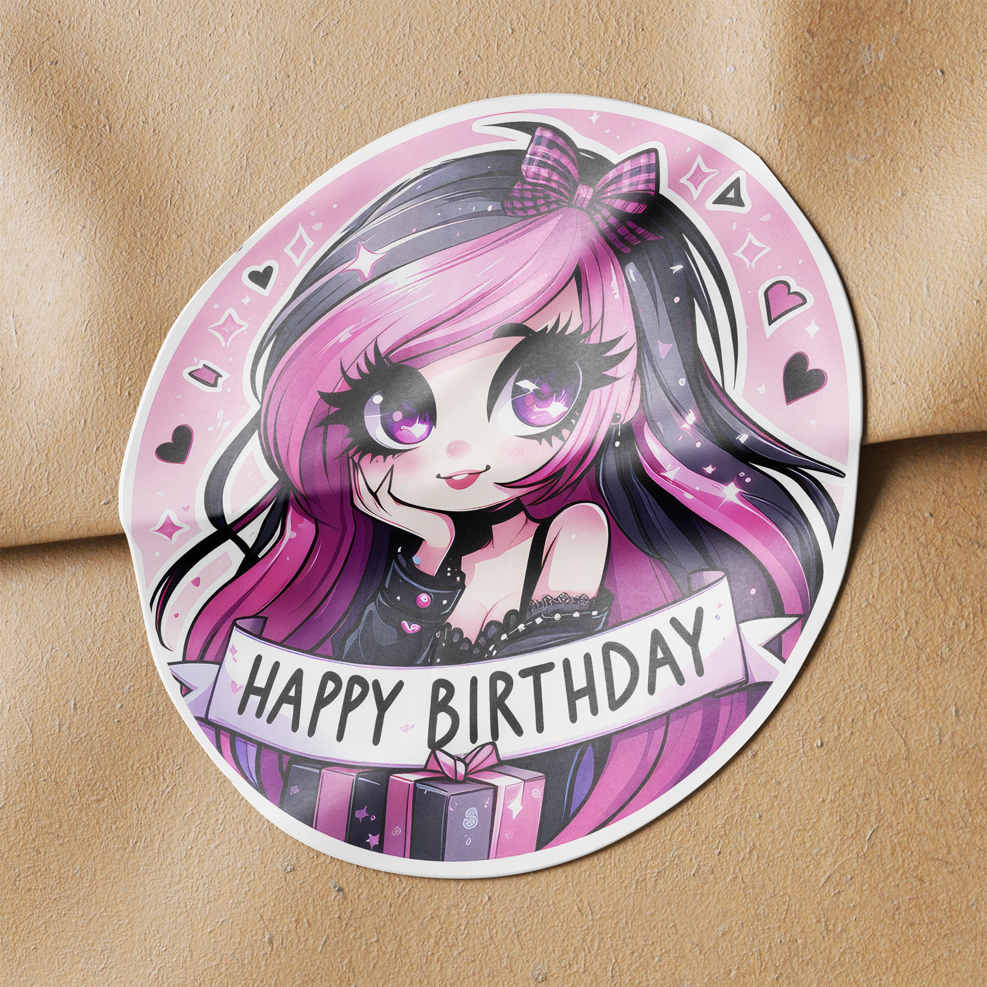 Girls Birthday 1 Circle Stickers