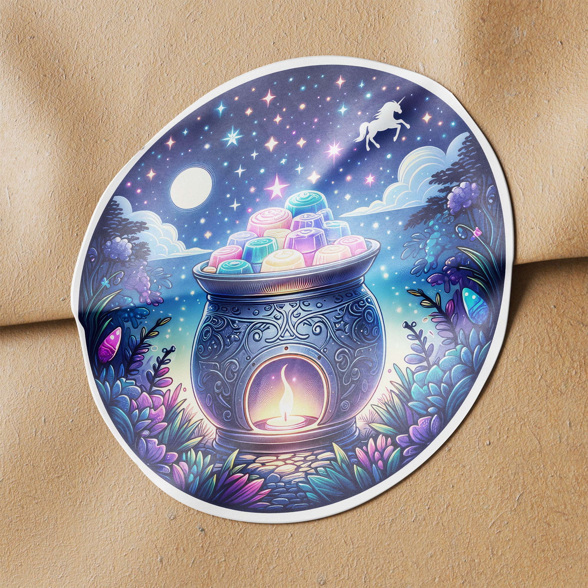 Magical Wax Melt Burner 3 Circle Stickers