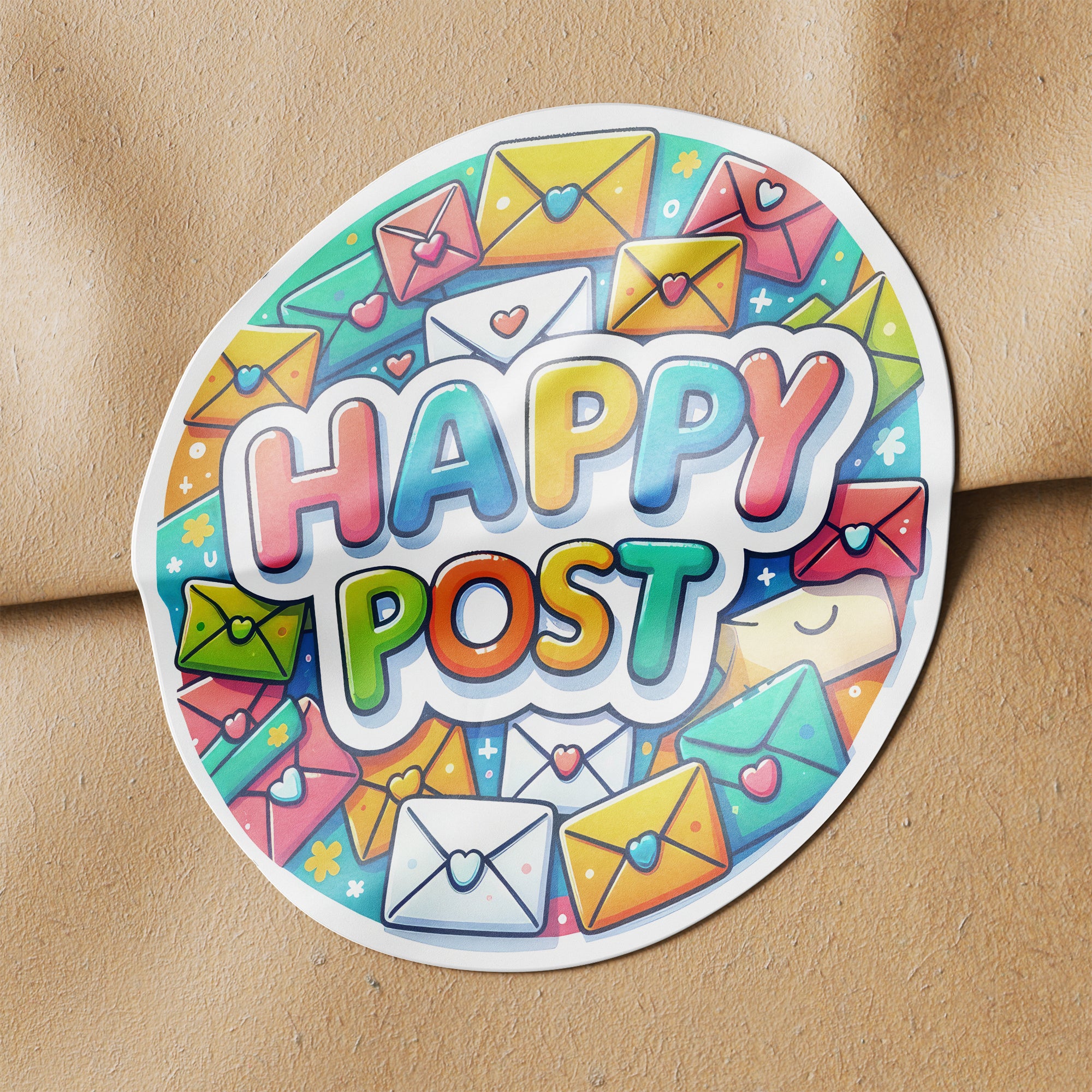 Happy Post 2 Circle Stickers