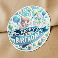 Happy Birthday 3 Circle Stickers