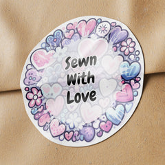 Sewn With Love Circle Stickers