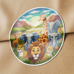 Safari Animals 2 Circle Stickers