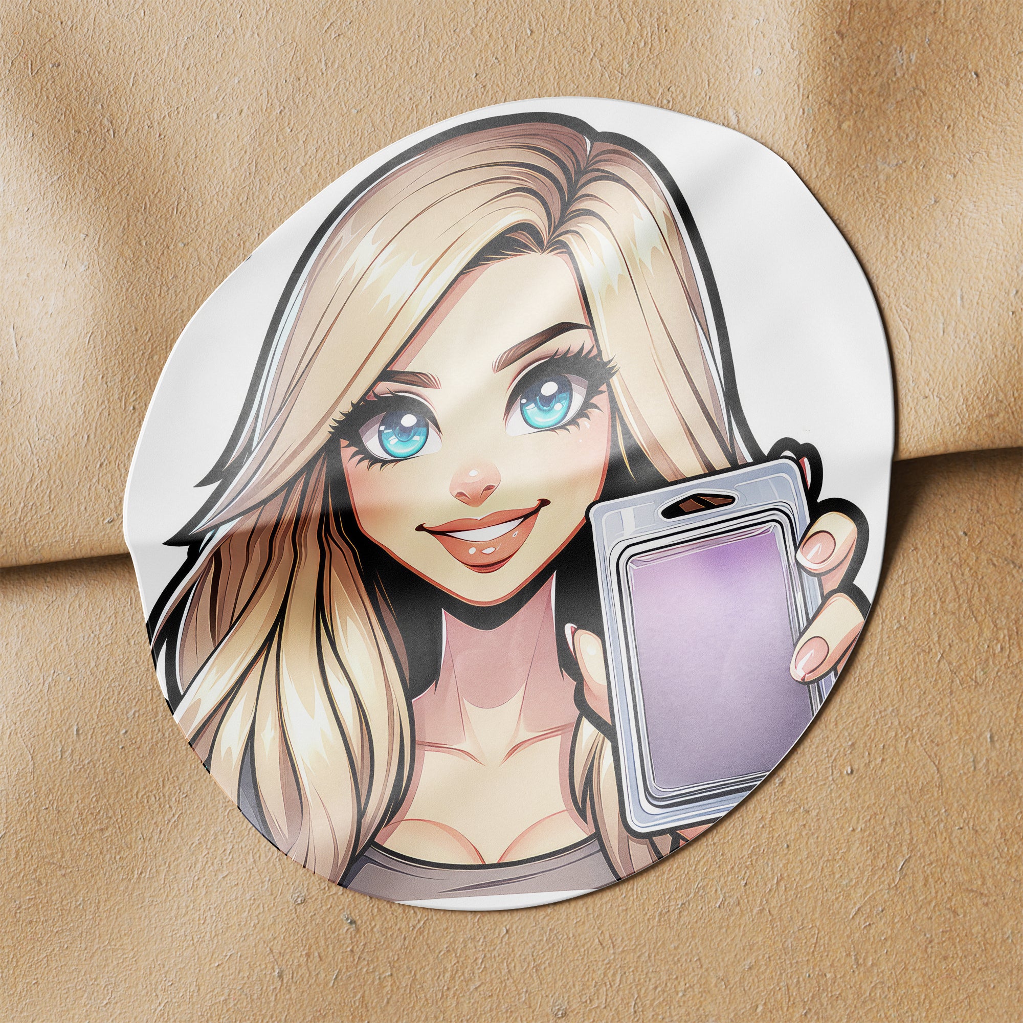 Blonde Hair Woman Wax Melt Avatar 5 Circle Stickers