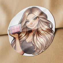 Load image into Gallery viewer, Mousy Hair Woman Wax Melt Avatar 3 Circle Stickers
