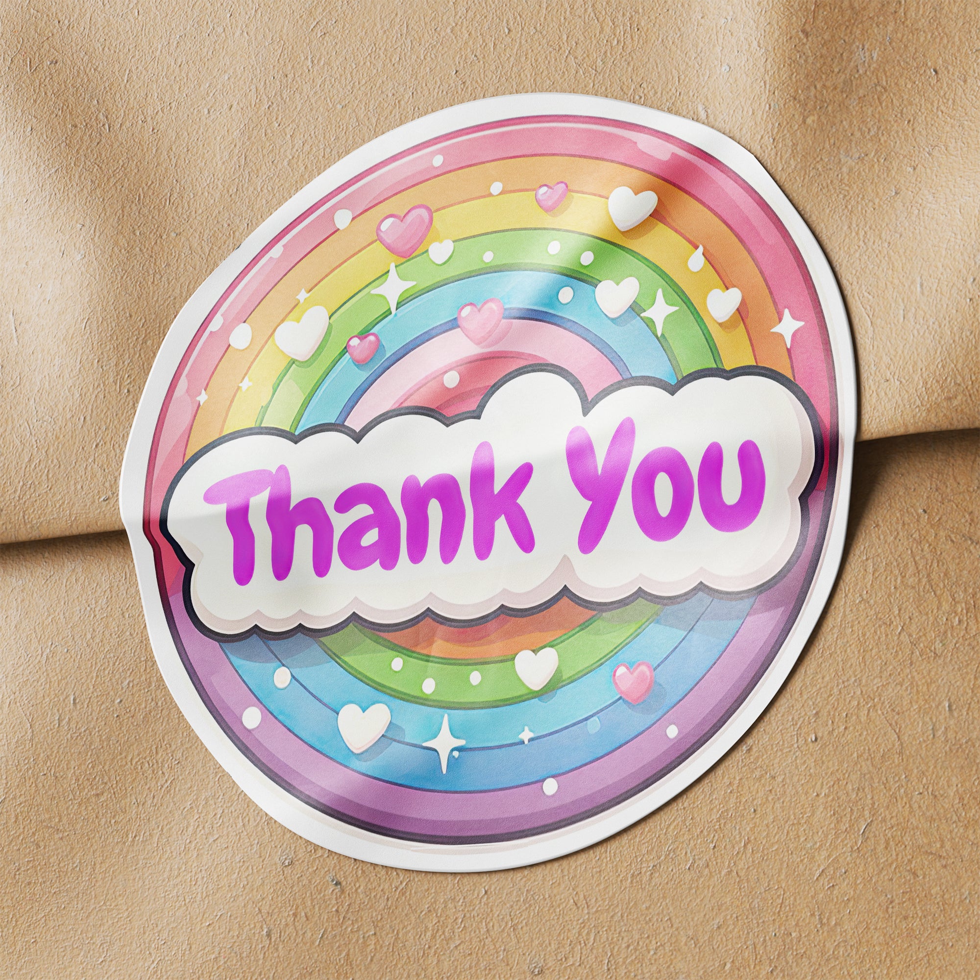 Rainbow Thank You 1 Circle Stickers