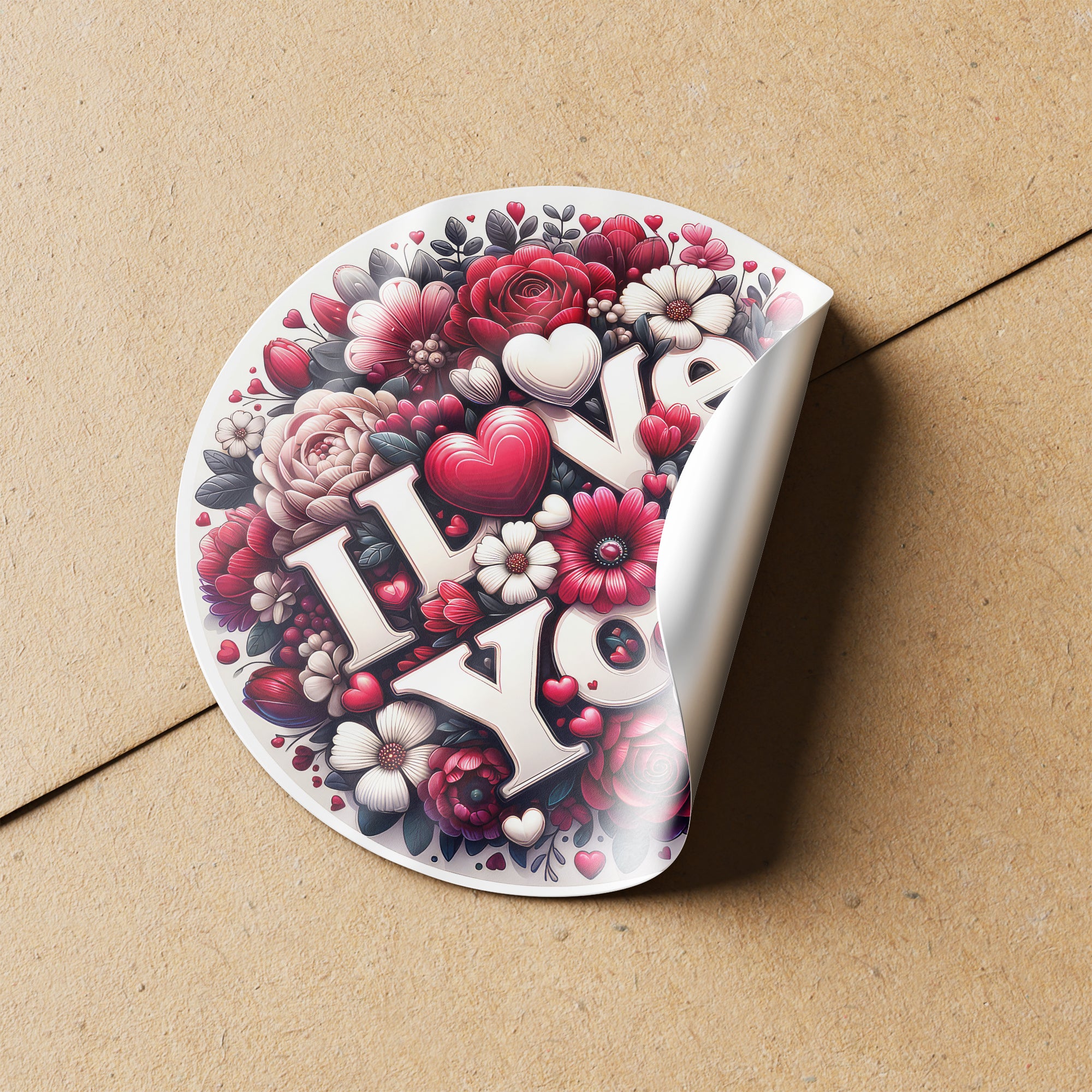 I Love You 1 Circle Stickers