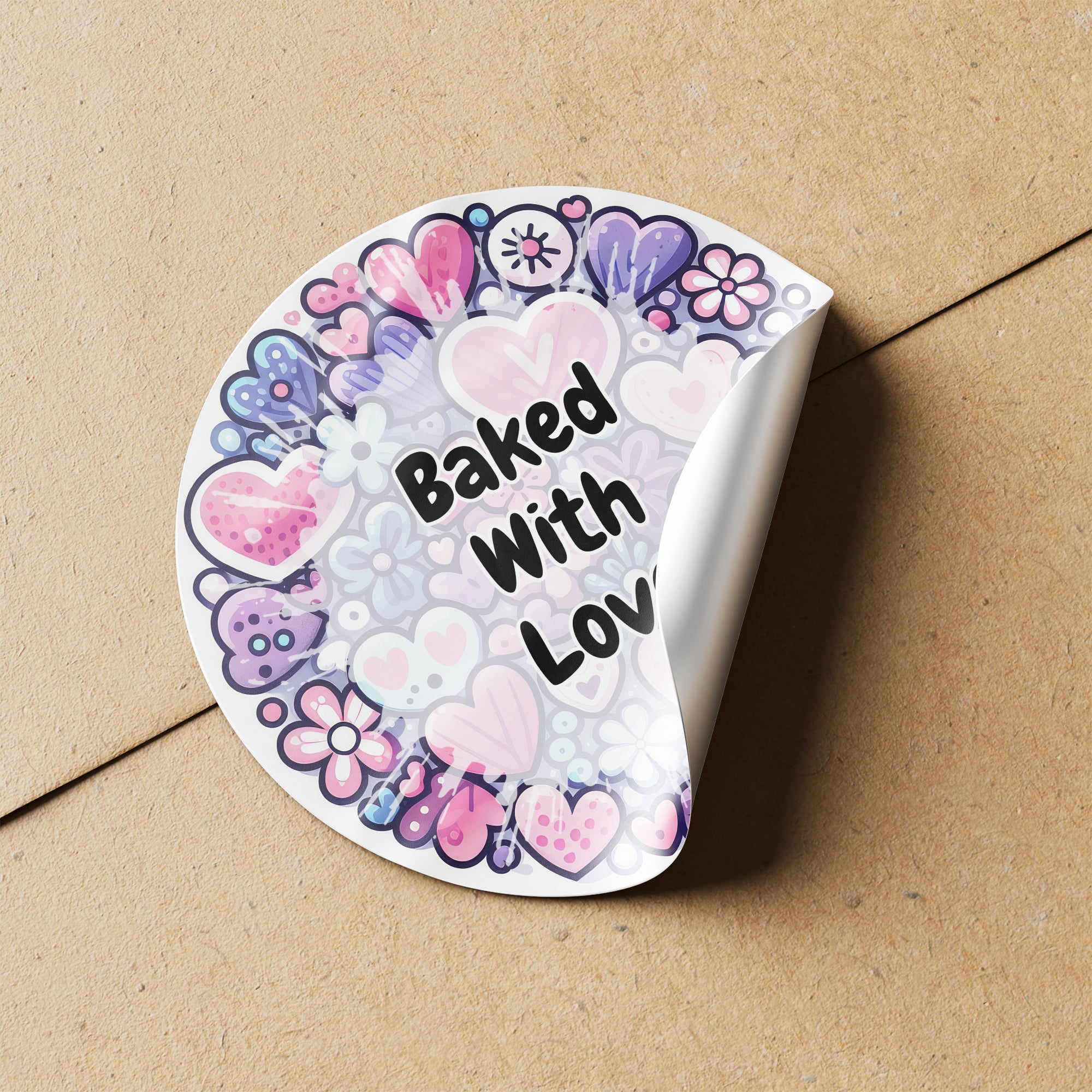 Baked With Love 1 Circle Stickers