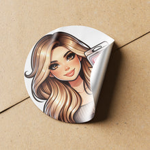 Load image into Gallery viewer, Mousy Hair Woman Wax Melt Avatar 1 Circle Stickers
