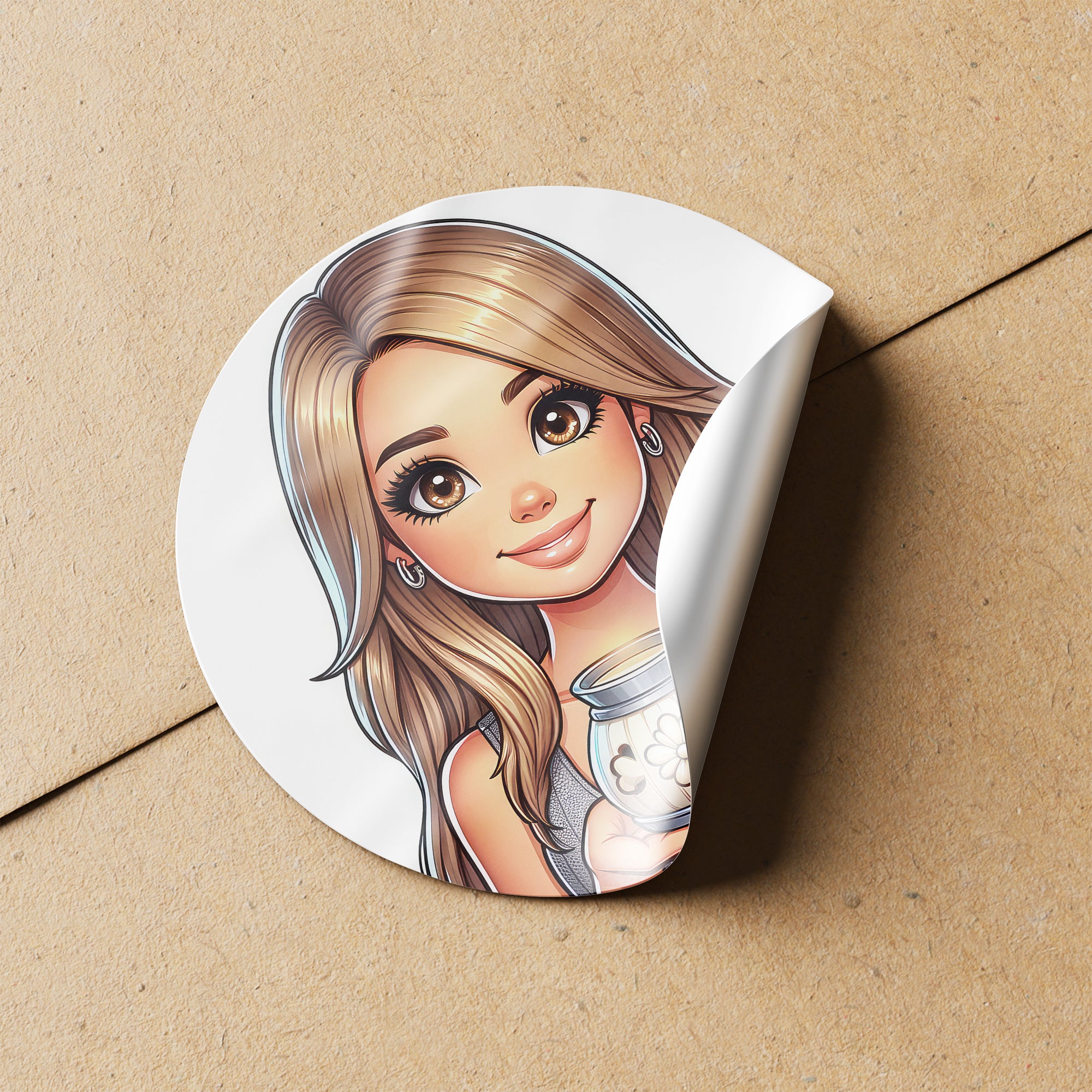 Blonde Woman Wax Melt 1 Circle Stickers