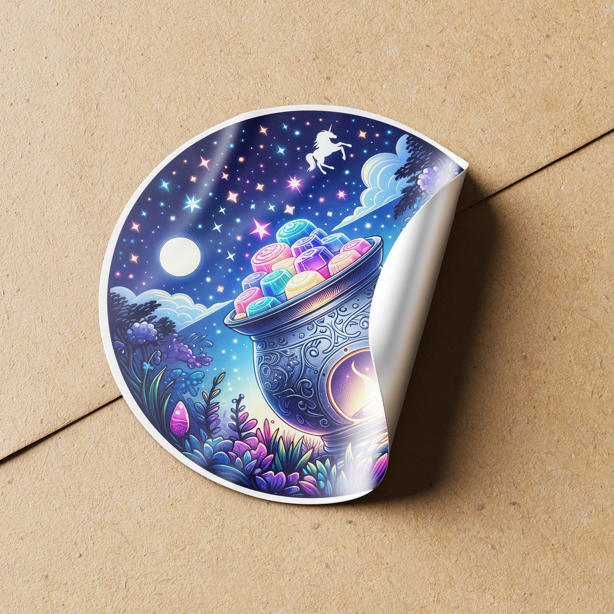 Magical Wax Melt Burner 3 Circle Stickers