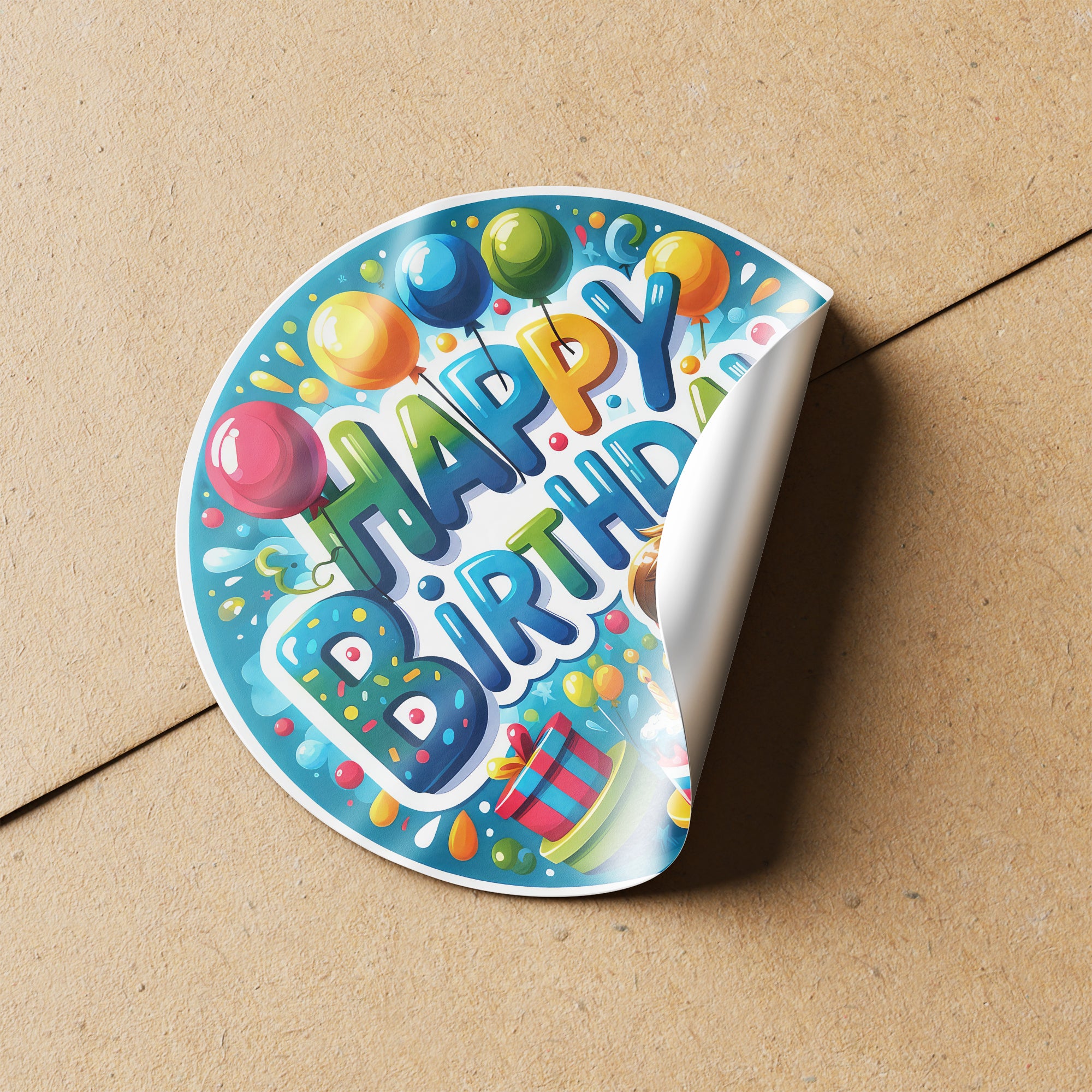 Happy Birthday 5 Circle Stickers