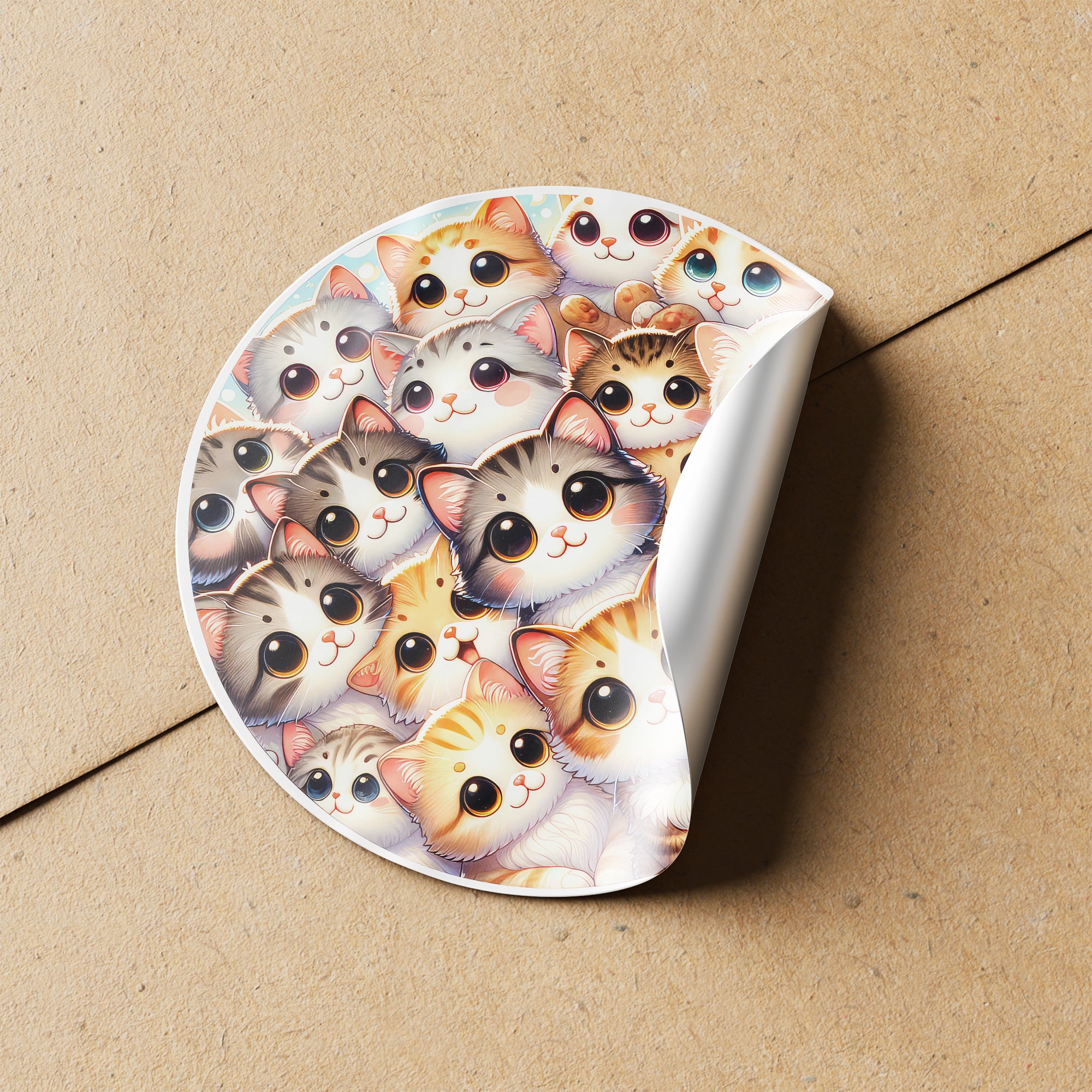 Cats 3 Circle Stickers