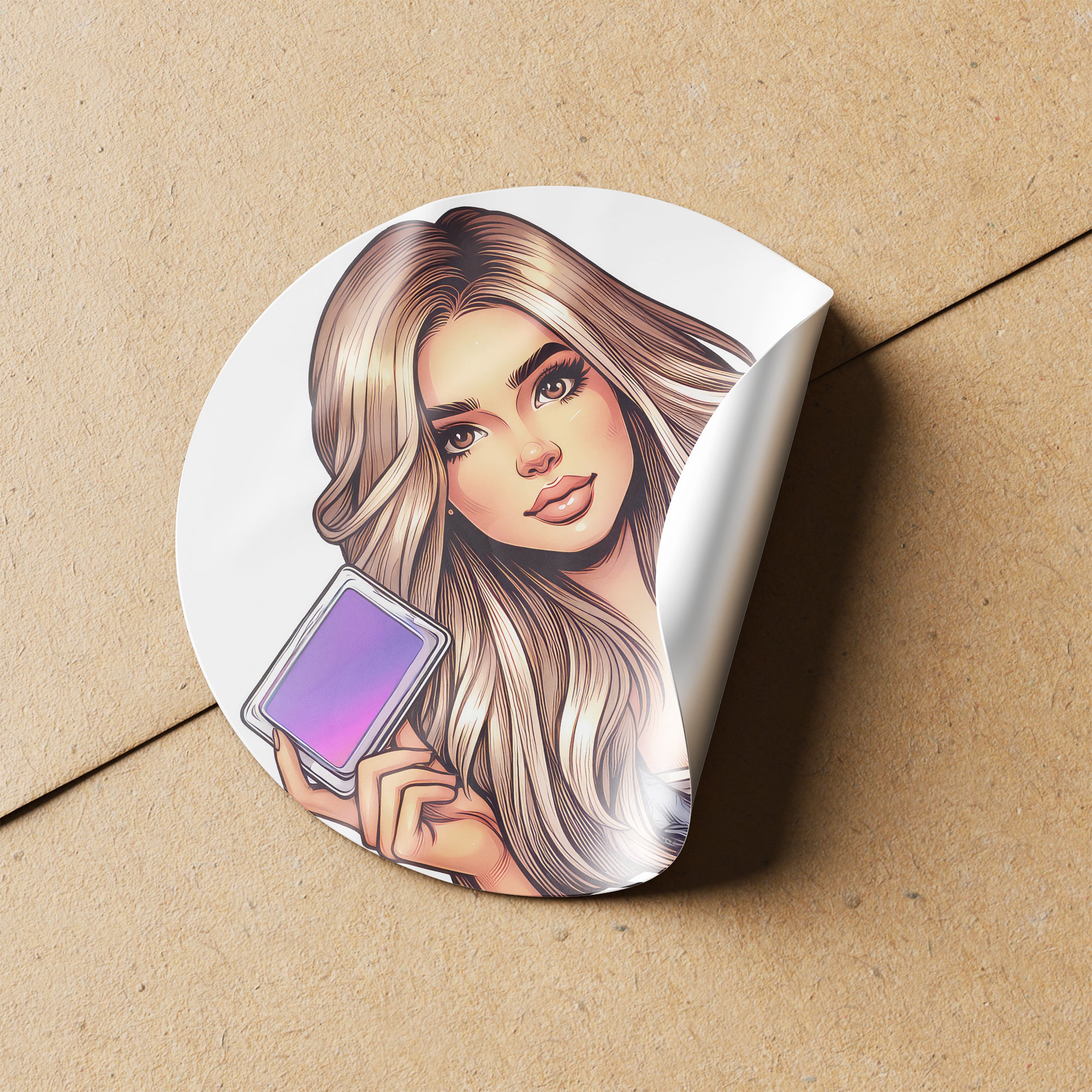 Blonde Hair Woman Wax Melt Avatar 6 Circle Stickers