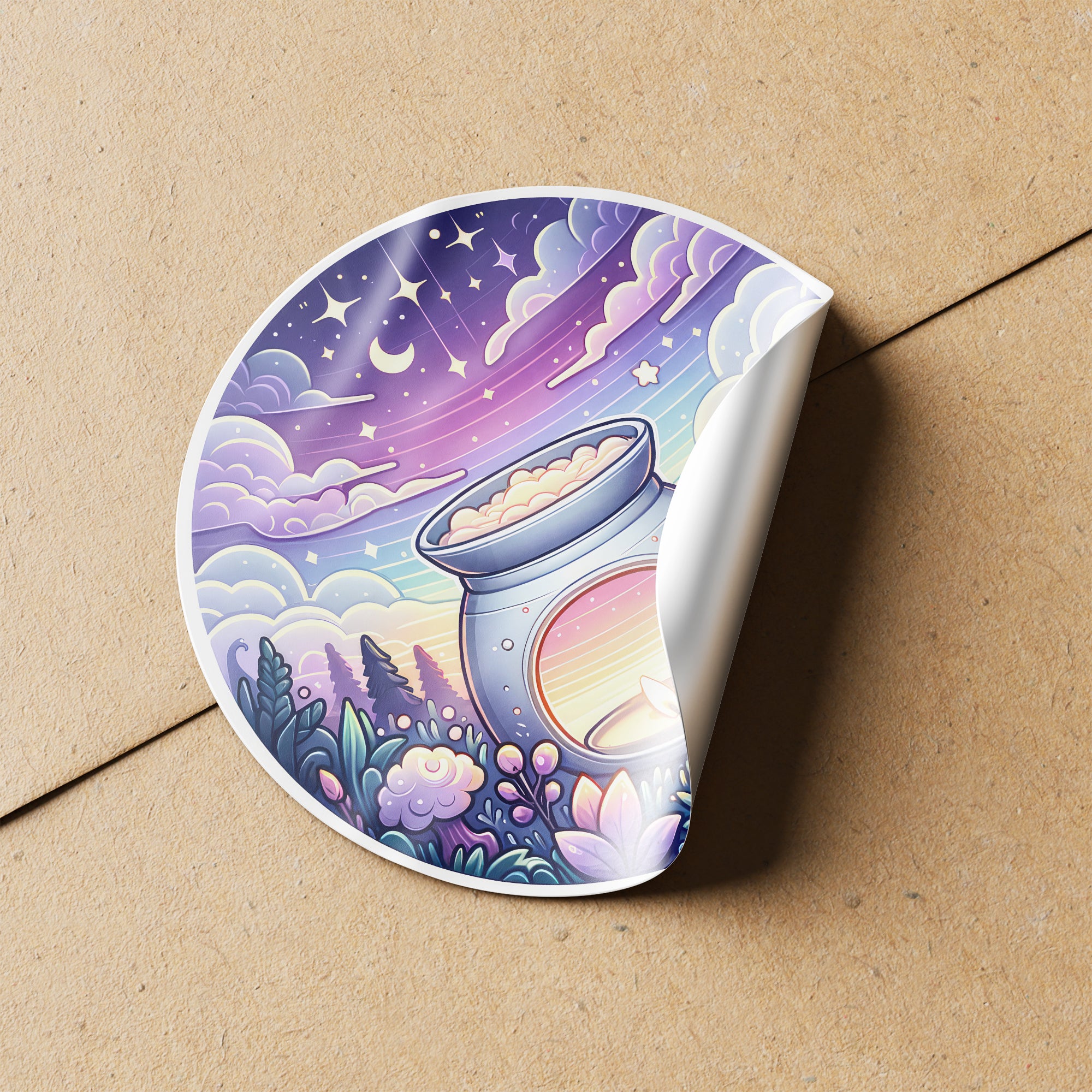 Magical Wax Melt Burner 2 Circle Stickers