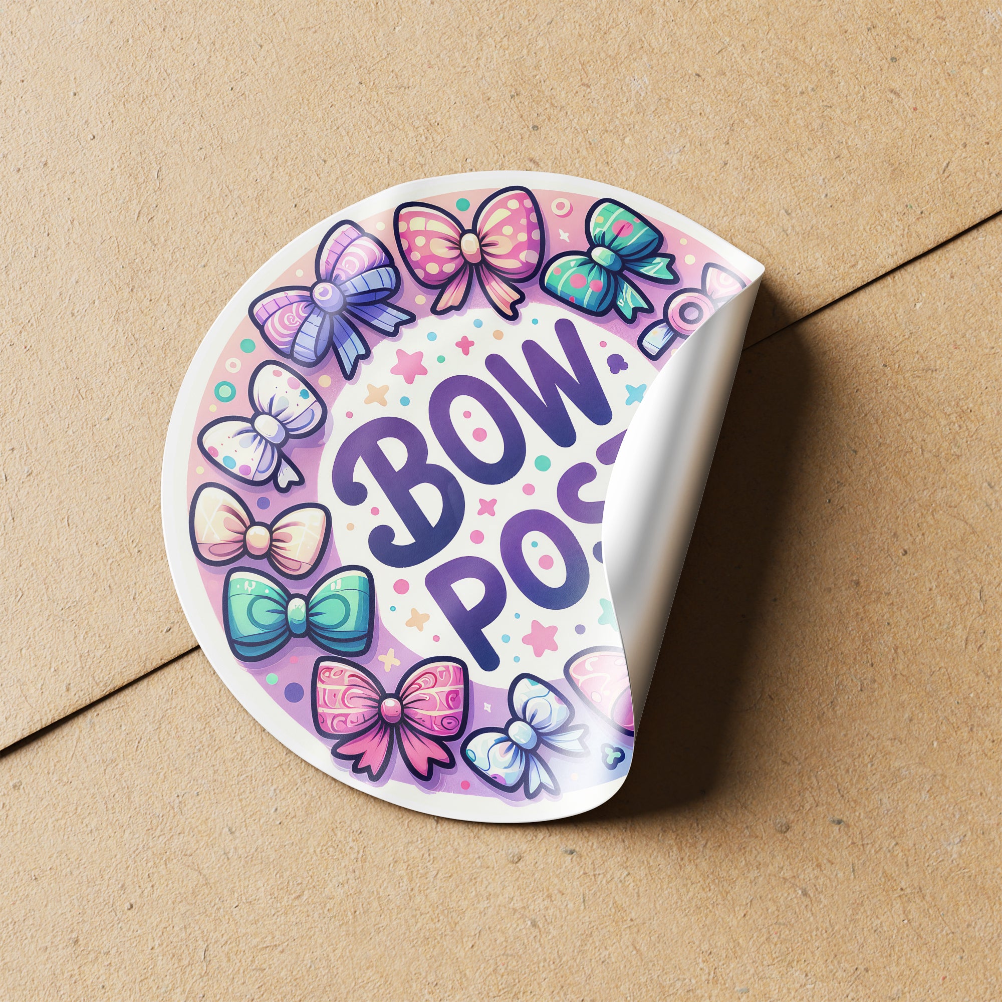 Bow Post 1 Circle Stickers