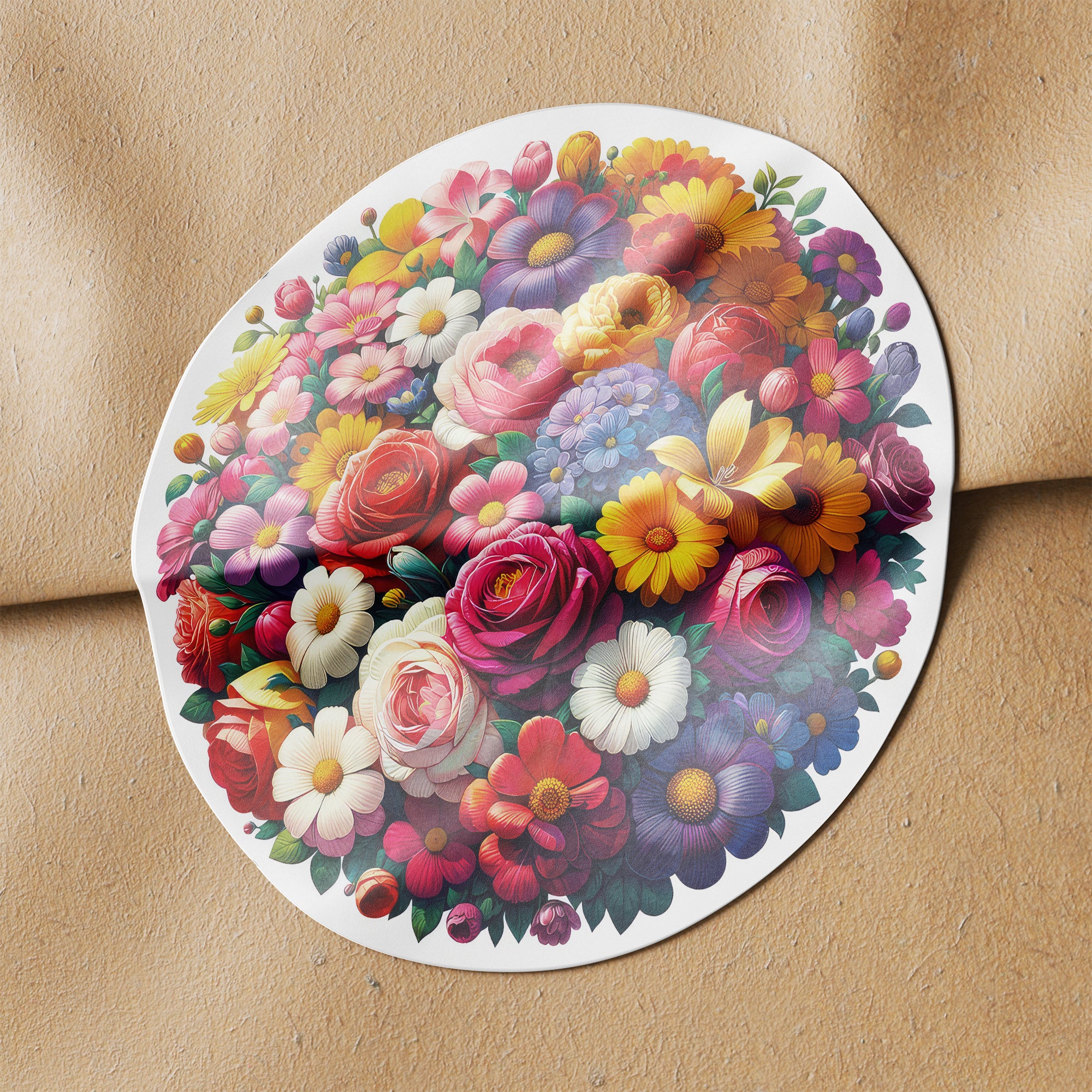 Flowers 1 Circle Stickers