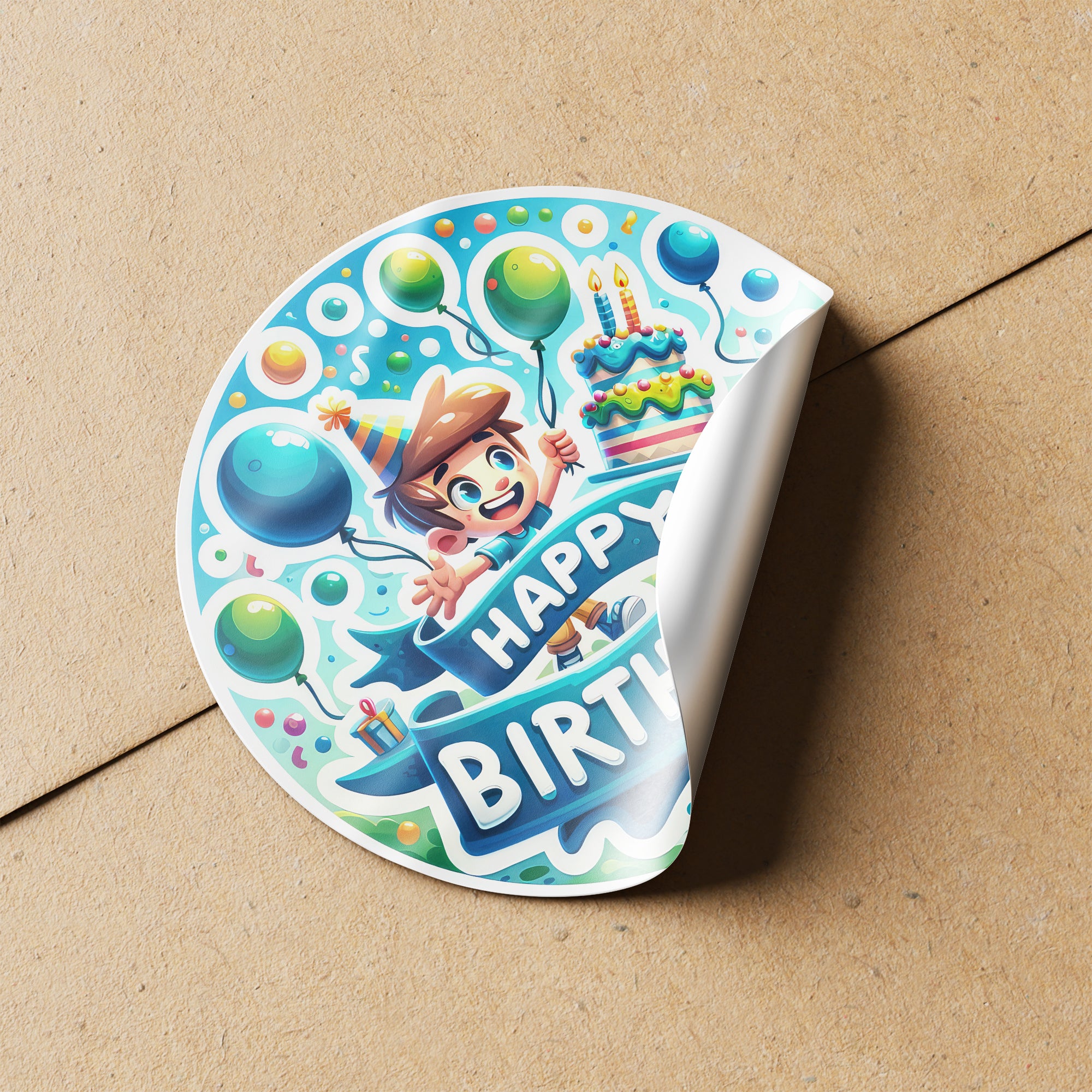 Happy Birthday 3 Circle Stickers